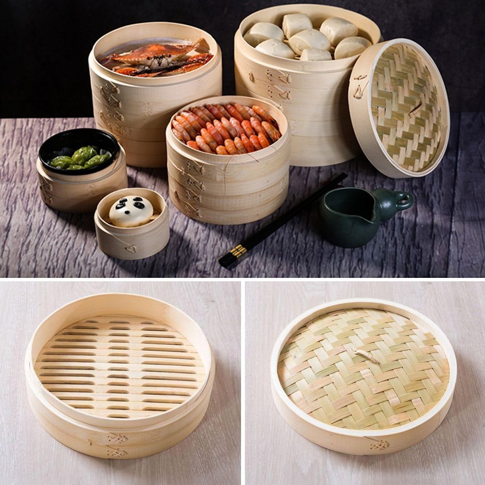 Bao Steamer Bamboo - ซึ้งนึ่งอาหารจีน ซึ้งไม้ไผ่ สำหรับนึ่งติ่มซำ ซาลาเปา ขนม และผัก
