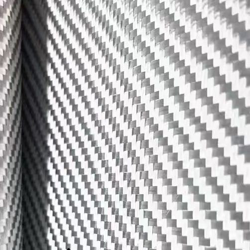 Crepe Pan Carbon - ผ้าไฟเบอร์กลาสเคลือบเงาสีเงิน 3k 240gsm ผ้าใยแก้ว 2x2 Twill