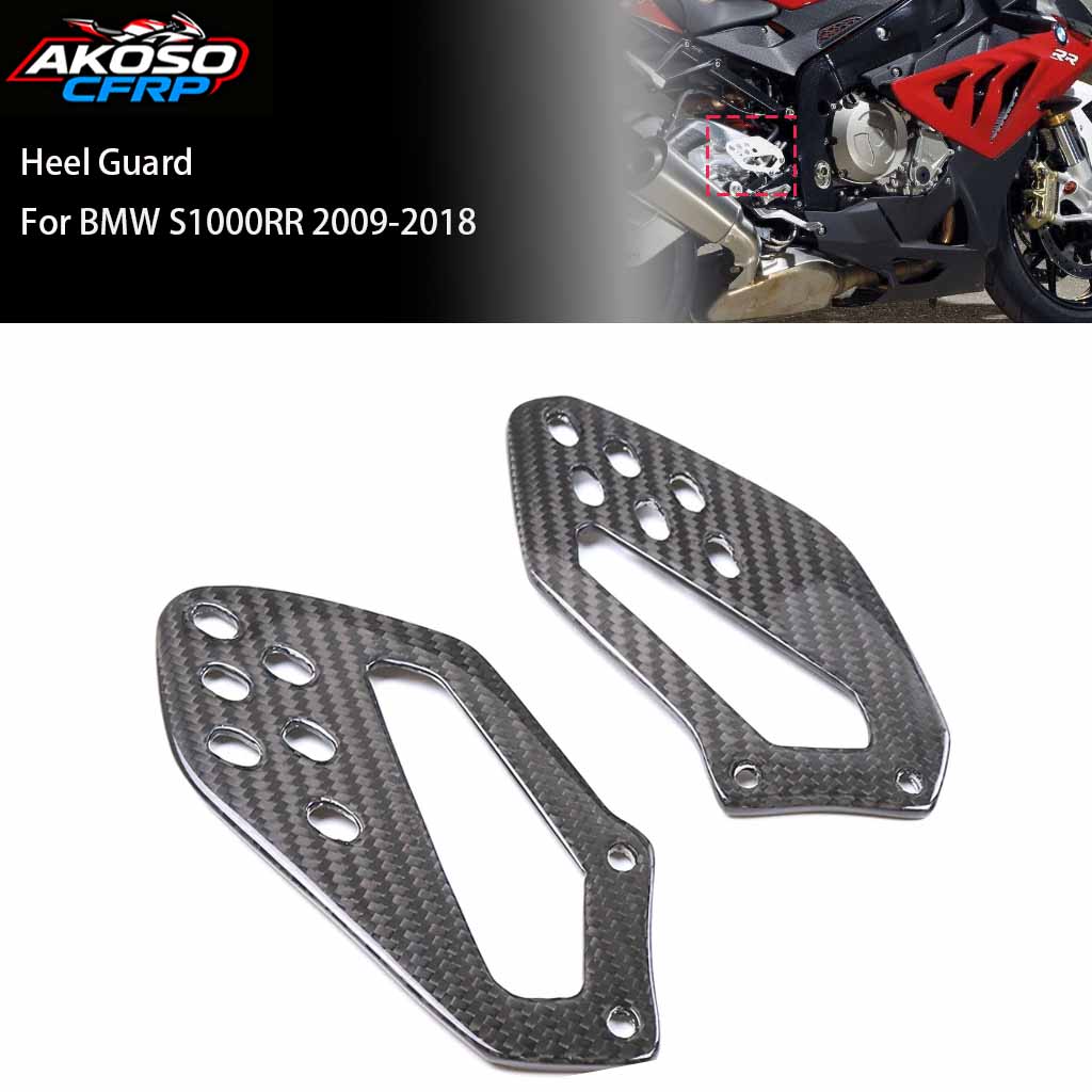 Crepe Pan Carbon - คาร์บอนไฟเบอร์สำหรับรถมอเตอร์ไซค์ BMW S1000RR ปี 2009-2018 ชุดแผ่นกันกระแทกส้นเท้า